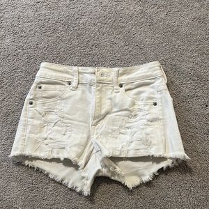 American Eagle white denim shorts
